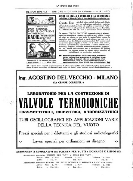 La radio per tutti rivista quindicinale di volgarizzazione radiotecnica, redatta e illustrata per esser compresa da tutti