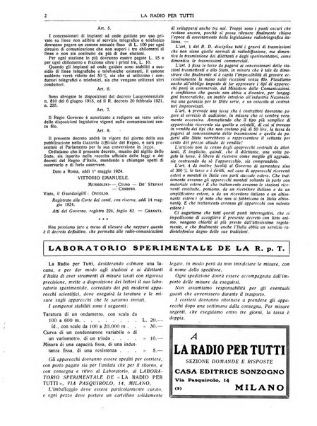 La radio per tutti rivista quindicinale di volgarizzazione radiotecnica, redatta e illustrata per esser compresa da tutti