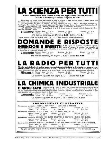 La radio per tutti rivista quindicinale di volgarizzazione radiotecnica, redatta e illustrata per esser compresa da tutti