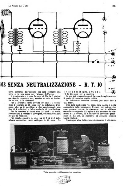 La radio per tutti rivista quindicinale di volgarizzazione radiotecnica, redatta e illustrata per esser compresa da tutti