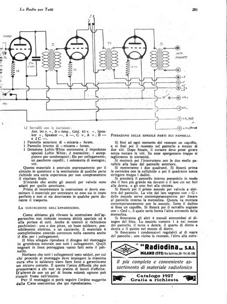 La radio per tutti rivista quindicinale di volgarizzazione radiotecnica, redatta e illustrata per esser compresa da tutti