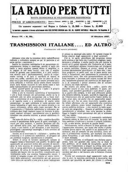 La radio per tutti rivista quindicinale di volgarizzazione radiotecnica, redatta e illustrata per esser compresa da tutti