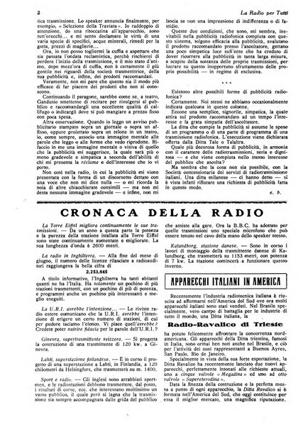 La radio per tutti rivista quindicinale di volgarizzazione radiotecnica, redatta e illustrata per esser compresa da tutti