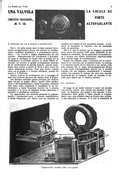 La radio per tutti rivista quindicinale di volgarizzazione radiotecnica, redatta e illustrata per esser compresa da tutti