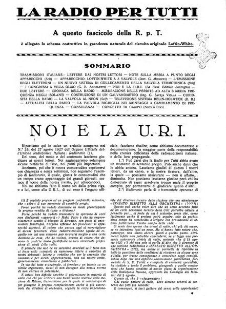 La radio per tutti rivista quindicinale di volgarizzazione radiotecnica, redatta e illustrata per esser compresa da tutti