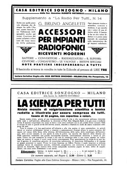 La radio per tutti rivista quindicinale di volgarizzazione radiotecnica, redatta e illustrata per esser compresa da tutti