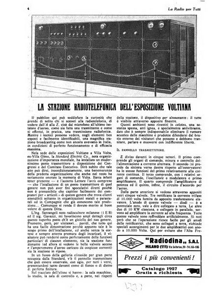 La radio per tutti rivista quindicinale di volgarizzazione radiotecnica, redatta e illustrata per esser compresa da tutti