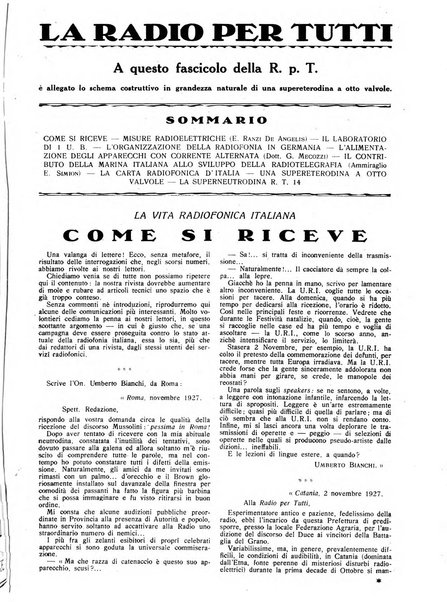 La radio per tutti rivista quindicinale di volgarizzazione radiotecnica, redatta e illustrata per esser compresa da tutti