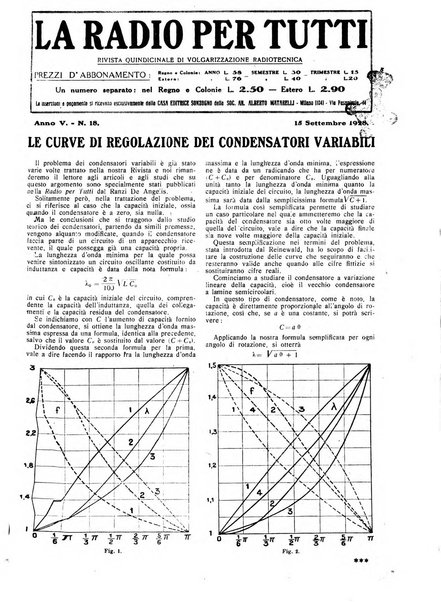 La radio per tutti rivista quindicinale di volgarizzazione radiotecnica, redatta e illustrata per esser compresa da tutti