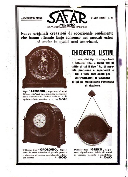 La radio per tutti rivista quindicinale di volgarizzazione radiotecnica, redatta e illustrata per esser compresa da tutti