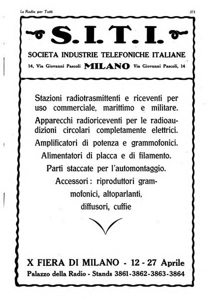 La radio per tutti rivista quindicinale di volgarizzazione radiotecnica, redatta e illustrata per esser compresa da tutti