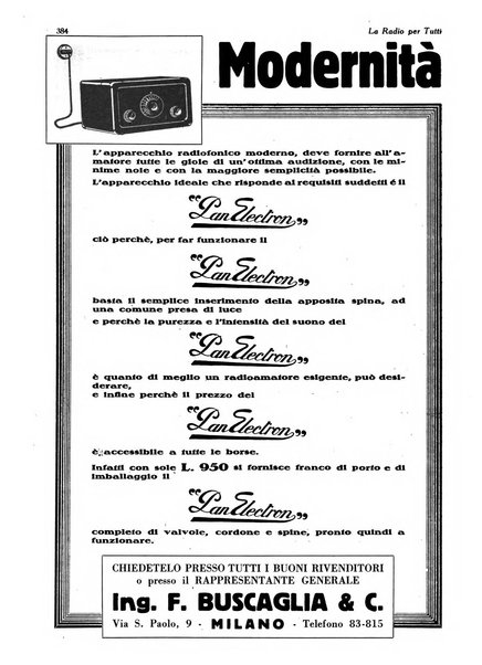 La radio per tutti rivista quindicinale di volgarizzazione radiotecnica, redatta e illustrata per esser compresa da tutti