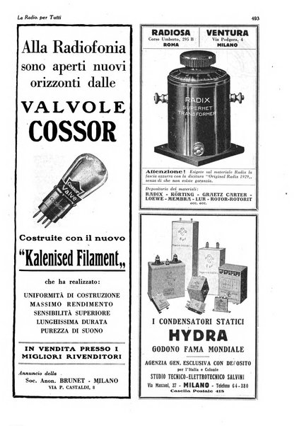 La radio per tutti rivista quindicinale di volgarizzazione radiotecnica, redatta e illustrata per esser compresa da tutti