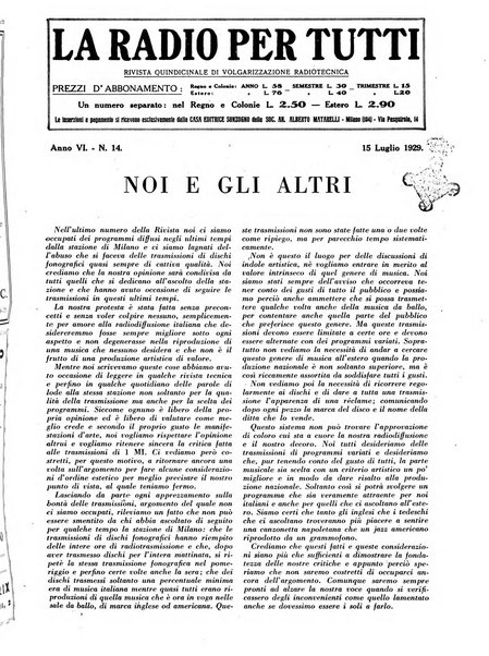 La radio per tutti rivista quindicinale di volgarizzazione radiotecnica, redatta e illustrata per esser compresa da tutti