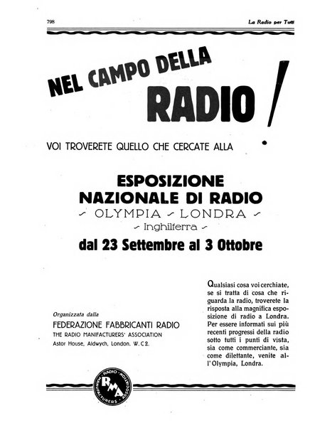 La radio per tutti rivista quindicinale di volgarizzazione radiotecnica, redatta e illustrata per esser compresa da tutti