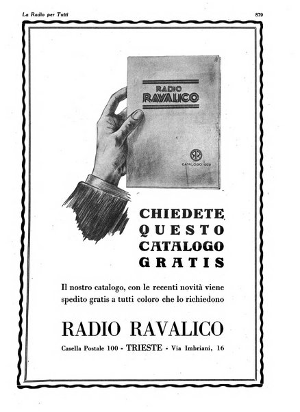 La radio per tutti rivista quindicinale di volgarizzazione radiotecnica, redatta e illustrata per esser compresa da tutti