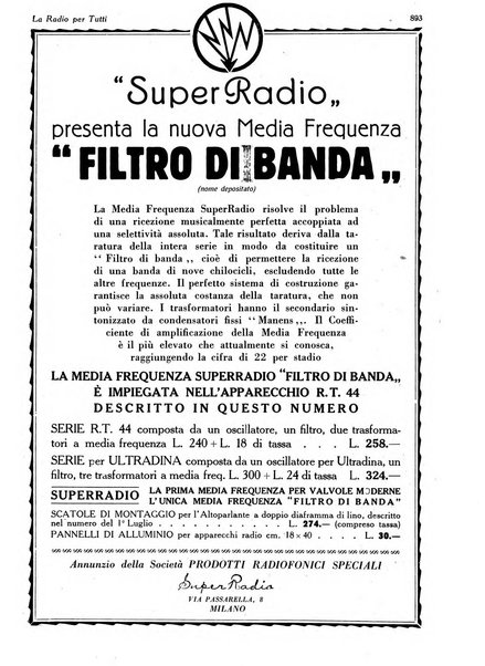 La radio per tutti rivista quindicinale di volgarizzazione radiotecnica, redatta e illustrata per esser compresa da tutti