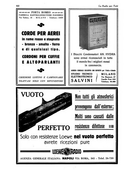 La radio per tutti rivista quindicinale di volgarizzazione radiotecnica, redatta e illustrata per esser compresa da tutti