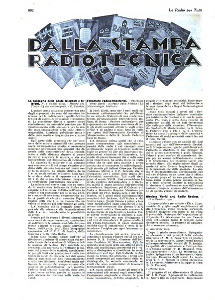 La radio per tutti rivista quindicinale di volgarizzazione radiotecnica, redatta e illustrata per esser compresa da tutti