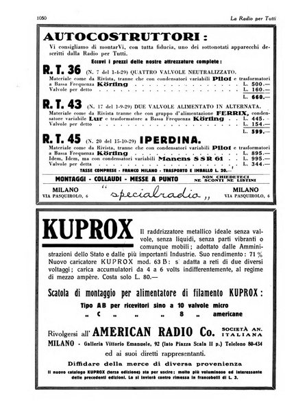 La radio per tutti rivista quindicinale di volgarizzazione radiotecnica, redatta e illustrata per esser compresa da tutti