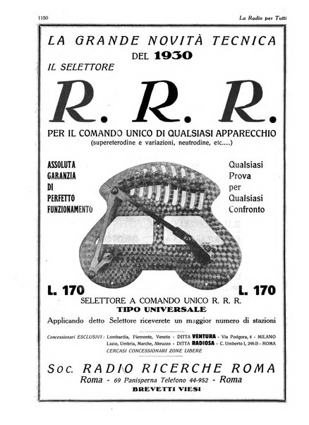 La radio per tutti rivista quindicinale di volgarizzazione radiotecnica, redatta e illustrata per esser compresa da tutti