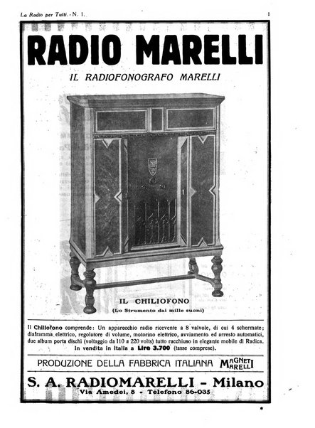 La radio per tutti rivista quindicinale di volgarizzazione radiotecnica, redatta e illustrata per esser compresa da tutti