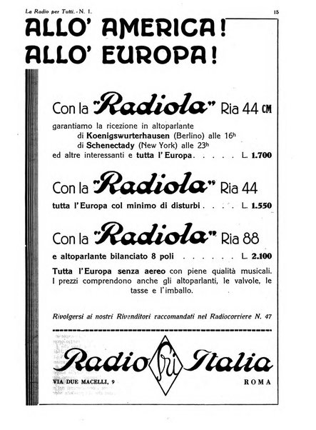 La radio per tutti rivista quindicinale di volgarizzazione radiotecnica, redatta e illustrata per esser compresa da tutti