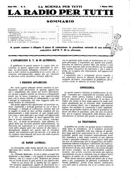 La radio per tutti rivista quindicinale di volgarizzazione radiotecnica, redatta e illustrata per esser compresa da tutti