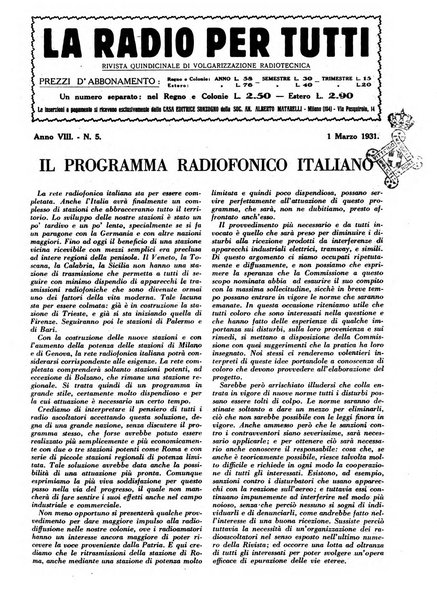 La radio per tutti rivista quindicinale di volgarizzazione radiotecnica, redatta e illustrata per esser compresa da tutti