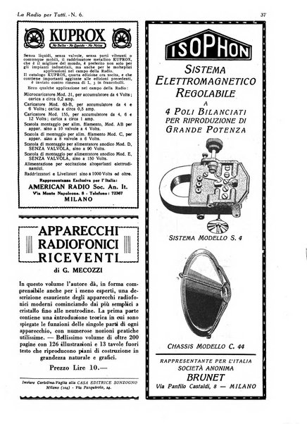 La radio per tutti rivista quindicinale di volgarizzazione radiotecnica, redatta e illustrata per esser compresa da tutti