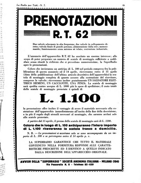 La radio per tutti rivista quindicinale di volgarizzazione radiotecnica, redatta e illustrata per esser compresa da tutti