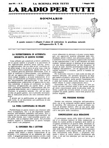 La radio per tutti rivista quindicinale di volgarizzazione radiotecnica, redatta e illustrata per esser compresa da tutti