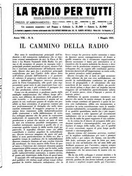 La radio per tutti rivista quindicinale di volgarizzazione radiotecnica, redatta e illustrata per esser compresa da tutti