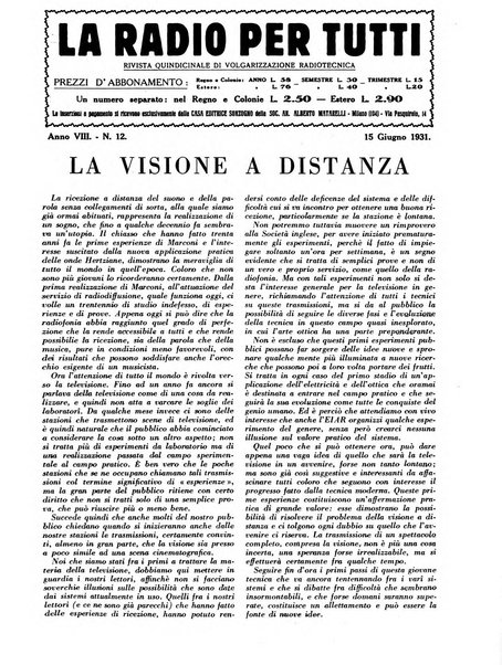 La radio per tutti rivista quindicinale di volgarizzazione radiotecnica, redatta e illustrata per esser compresa da tutti