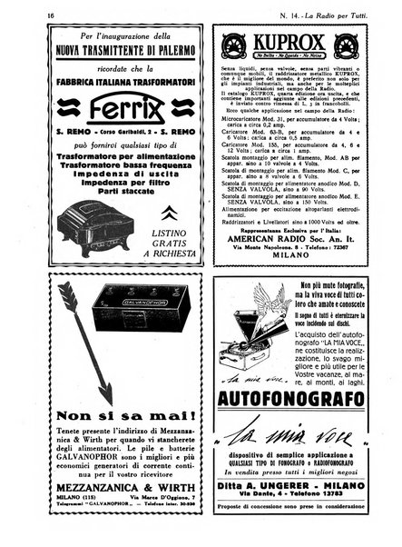 La radio per tutti rivista quindicinale di volgarizzazione radiotecnica, redatta e illustrata per esser compresa da tutti