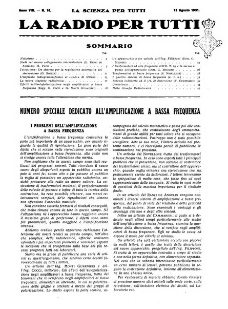 La radio per tutti rivista quindicinale di volgarizzazione radiotecnica, redatta e illustrata per esser compresa da tutti