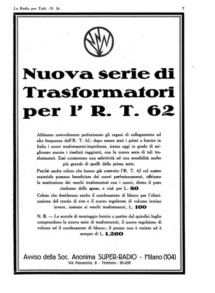 La radio per tutti rivista quindicinale di volgarizzazione radiotecnica, redatta e illustrata per esser compresa da tutti