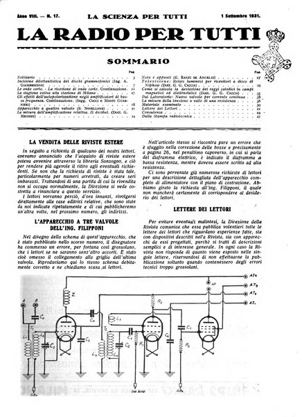 La radio per tutti rivista quindicinale di volgarizzazione radiotecnica, redatta e illustrata per esser compresa da tutti