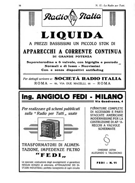 La radio per tutti rivista quindicinale di volgarizzazione radiotecnica, redatta e illustrata per esser compresa da tutti