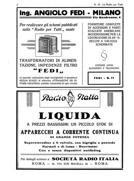 La radio per tutti rivista quindicinale di volgarizzazione radiotecnica, redatta e illustrata per esser compresa da tutti