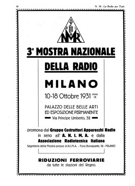 La radio per tutti rivista quindicinale di volgarizzazione radiotecnica, redatta e illustrata per esser compresa da tutti