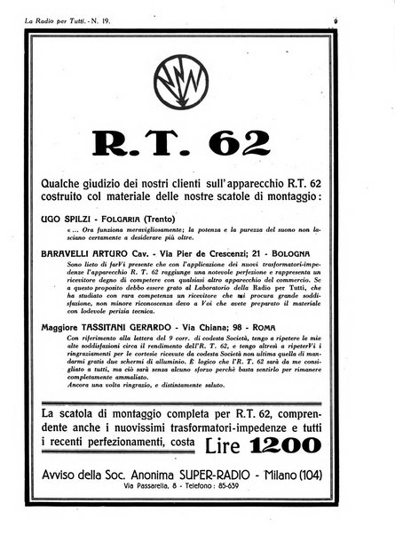 La radio per tutti rivista quindicinale di volgarizzazione radiotecnica, redatta e illustrata per esser compresa da tutti