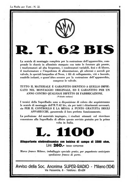 La radio per tutti rivista quindicinale di volgarizzazione radiotecnica, redatta e illustrata per esser compresa da tutti