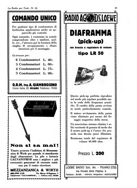 La radio per tutti rivista quindicinale di volgarizzazione radiotecnica, redatta e illustrata per esser compresa da tutti