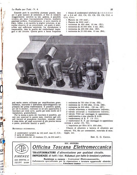 La radio per tutti rivista quindicinale di volgarizzazione radiotecnica, redatta e illustrata per esser compresa da tutti