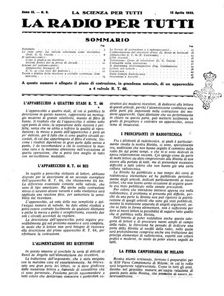 La radio per tutti rivista quindicinale di volgarizzazione radiotecnica, redatta e illustrata per esser compresa da tutti