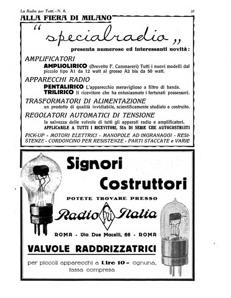 La radio per tutti rivista quindicinale di volgarizzazione radiotecnica, redatta e illustrata per esser compresa da tutti