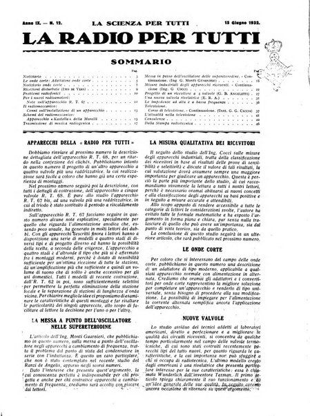 La radio per tutti rivista quindicinale di volgarizzazione radiotecnica, redatta e illustrata per esser compresa da tutti