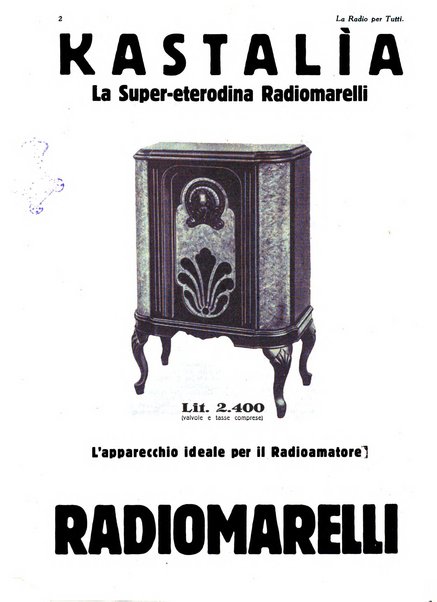 La radio per tutti rivista quindicinale di volgarizzazione radiotecnica, redatta e illustrata per esser compresa da tutti