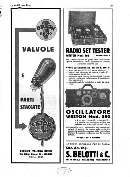 La radio per tutti rivista quindicinale di volgarizzazione radiotecnica, redatta e illustrata per esser compresa da tutti